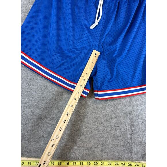 VTG Y2K Nike Kansas Jayhawks Basketball Shorts Mens Large Blue NCAA Sportswear - Picture 6 of 8